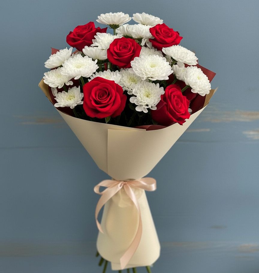 Букет цветов из: Розы и Хризантемы в Волгограде