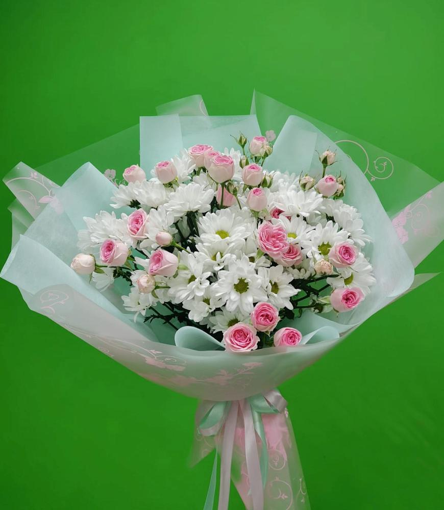 Букет влюбленный романтик в Волгограде Букет цветов из: Розы и Хризантемы в Волгограде