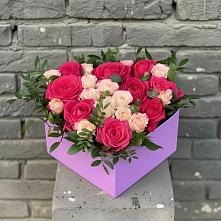 Цветочная композиция из Розы в коробке в Волгограде