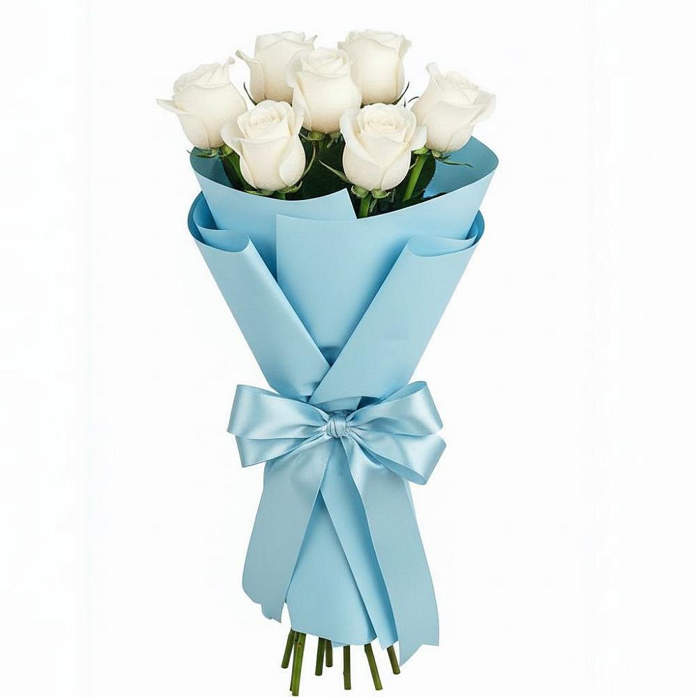 7 Белых роз Проуд в Волгограде Букет 7 белых роз Проуд в Волгограде