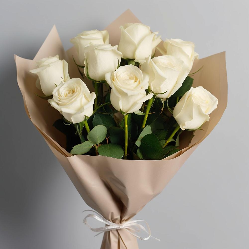 Букет 9 Белых роз Эдлесс Лав в Волгограде