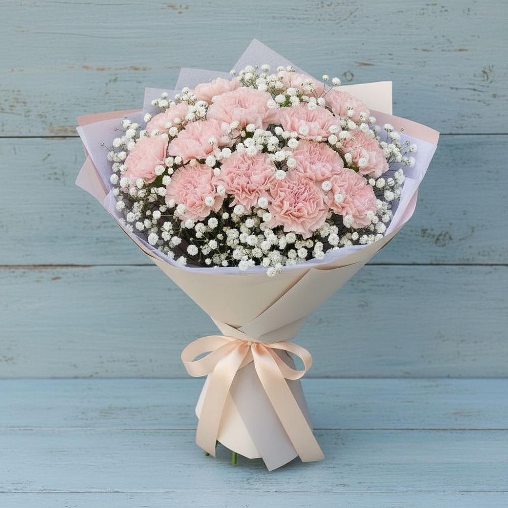 Букет Нежность рассвета в Волгограде Букет цветов из: Гвоздики в Волгограде