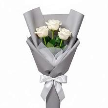 Букет 3 белые розы в Волгограде