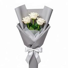 Букет 3 белые розы в Волгограде Букет 3 белые розы в Волгограде