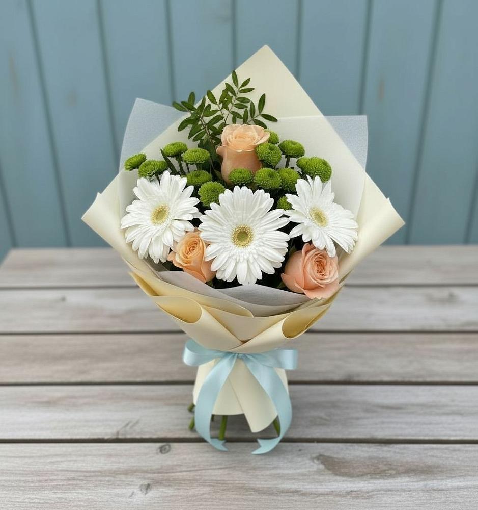 Букет цветов из: Герберы, Розы и Хризантемы в Волгограде