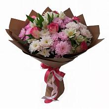 Букет цветов из:  Хризантемы, Альстромерии и Розы в Волгограде