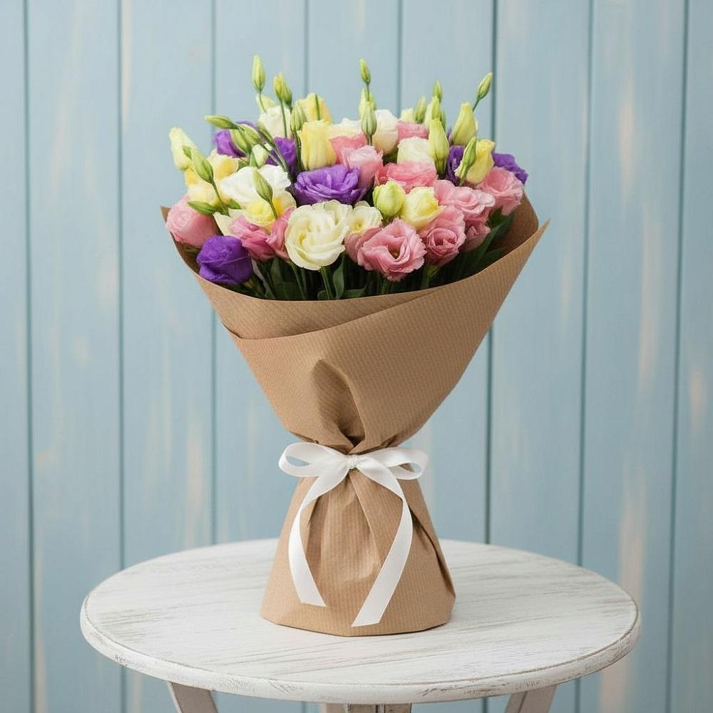 Букет Цветная эустома в Волгограде Букет цветов из: Лизиантусы в Волгограде