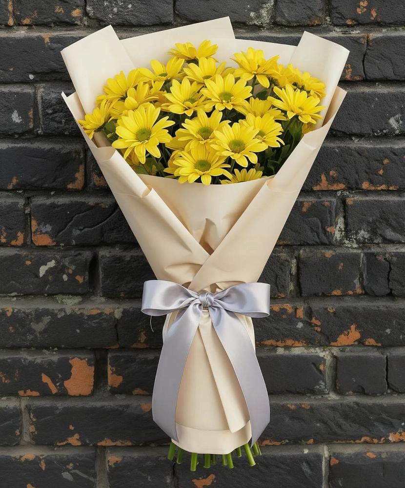 Букет Желтое настроение в Волгограде Букет цветов из: Хризантемы в Волгограде