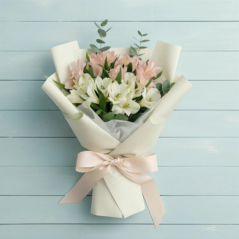 Букет Утренний поцелуй в Волгограде Букет цветов из: Альстромерии в Волгограде