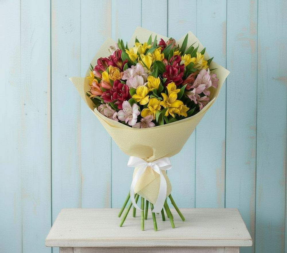 Букет Летние краски в Волгограде Букет цветов из: Альстромерии в Волгограде