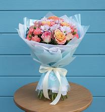 Букет Счастливые мгновение в Волгограде Букет цветов из:  Хризантемы и Розы в Волгограде