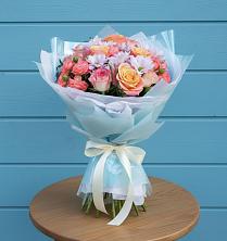 Букет Счастливые мгновение в Волгограде Букет цветов из:  Хризантемы и Розы в Волгограде