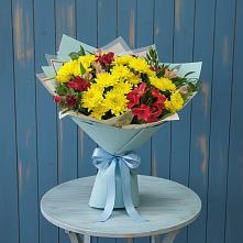 Букет сочные брызги в Волгограде Букет цветов из:  Альстромерии и Хризантемы в Волгограде